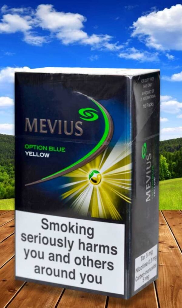 Mevius Option Blue Yellow (1เม็ดบีบ) 1แถว