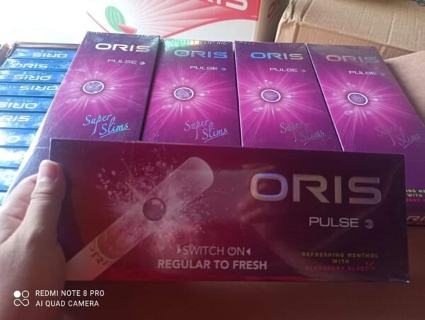 บุหรี่ Oris Pulse Blueberry Blast Slims 1เม็ดบีบ 1กล่อง