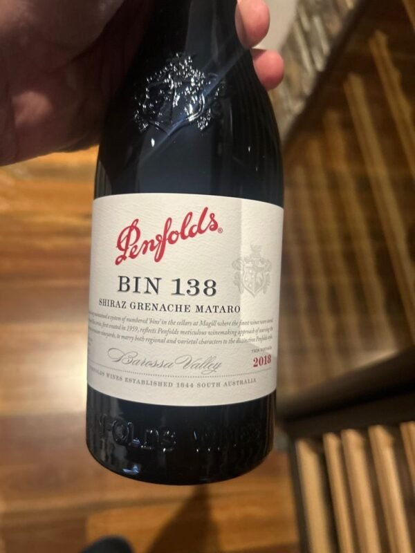 บริการจัดส่งด่วนผ่าน Grab Penfolds Bin 138 Barossa Valley Shiraz Grenache Mataro 2019 🛵💨