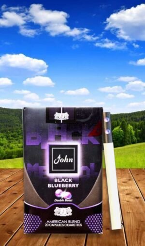 บุหรี่ John Black Blueberry Double Boost (2เม็ดบีบ) 1แพ็ค