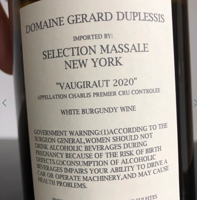 Domaine Gerard Duplessis Chablis 2020วิธีสั่งชื้อ